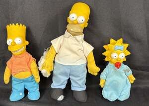 VINTAGE 1990 The Simpsons Burger King Plush Dolls Homer Bart Lisa